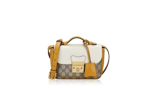 Gucci GG Supreme Padlock Mini Flap Shoulder Bag Beige Mystic White Sun Oil [upl. by Amend]