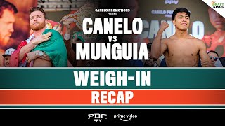 CANELO vs MUNGUIA Weighin Recap  CaneloMunguia [upl. by Ainig563]