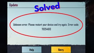 Fix Pubg unknown error Please restart your device and try again Error code 70254613 [upl. by Lesya679]