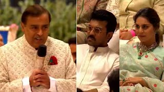 Mukesh Ambani Exceptional Speech about Ram Charan Anant  Radhika Merchant Marriage  Pawan Kalyan [upl. by Ennairam648]