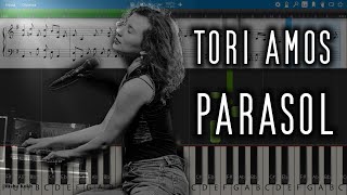 Tori Amos  Parasol Piano Tutorial  Sheets  MIDI Synthesia [upl. by Dan]