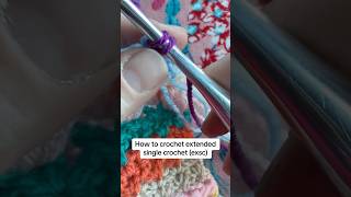 How to crochet the extended single crochet stitch  crochet tutorial exsc [upl. by Naamana]