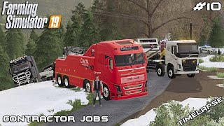 HARDEST recovery TRUCK slid down the mountain  Contractor Jobs  Farming Simulator 19  Episode 10 [upl. by Aiselad]