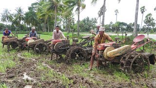 Tractor Videos With 4 VST Power Tillers TractorRace TestDrive In Farm Pudding [upl. by Noraj]