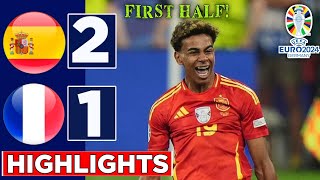 Spain  France 21 First half HIGHLIGHTS amp all goals  Euro 2024 [upl. by Retha]