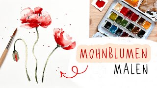 Aquarell Blumen Tutorial für Anfänger  Schritt für Schritt malen [upl. by Anyal]