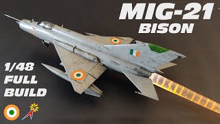 MIG21 Bison  148  Full Build  TRUMPETER  Indian Air Force [upl. by Nosrettap]