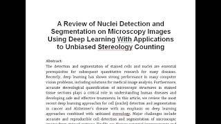 A Review of Nuclei Detection and Segmentation on Microscopy Images Using Deep Learning With Applicat [upl. by Eward151]