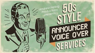 50s Announcer Voice Over Services by Andrew Helbig [upl. by Chrystel111]