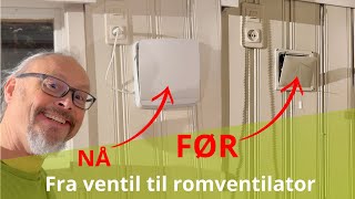 Hvordan installere romventilator i eksisterende lufteventil Arida 100RE [upl. by Sowell]