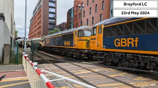 Double Headed Class 69 Brayford Level Crossing 23052024 [upl. by Arabella]