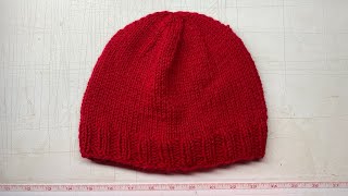 Knit  Basic knitted beanie magic loop [upl. by Waddle937]