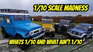 whats 110 scale and what aint 110 scale fmsmodel tamiya traxxas scalecrawler [upl. by Anaylil489]