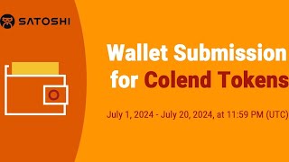 How to Submit Wallet Address for Colend Tokens [upl. by Yehus]