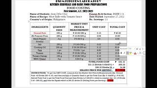 HOW TO MAKE A FOOD COSTING AN EASY WAY [upl. by Clevey]