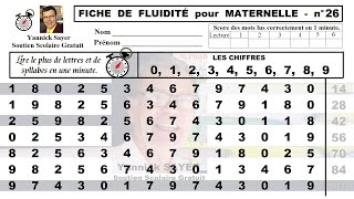 Améliorer sa fluidité en lecture pour Maternelles  chiffres de 0 à 9  26 [upl. by Prakash]