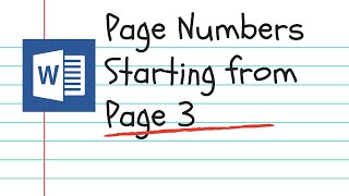 Page numbers starting from a specific page in Word 2019 [upl. by Nyhagen]