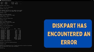 How to Fix Diskpart Has Encountered An Error On Windows 11 [upl. by Airotkiv]