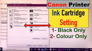 Canon Printer Ink Cartridge Setting  Black Only or Colour Only Printing [upl. by Atikaj973]