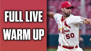 Adam Wainwright Goes Through Warmup Routine Live on Sunday Night Baseball [upl. by Amadis]