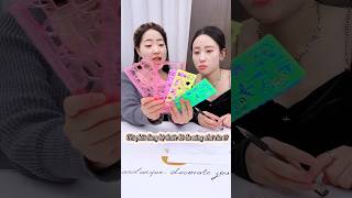 REVIEW bộ thước kẻ đa năng nên có khi đi học kawaii stationery review funny short [upl. by Enirak]