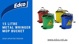 Edco 15L Metal Wringer Mop Bucket  New Design 2020 [upl. by Kenimod]