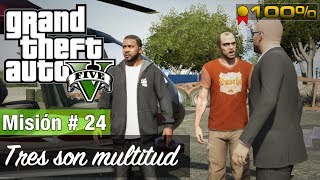 Grand Theft Auto 5  Misión 24  Tres son multitud Medalla de Oro  100 [upl. by Lasyrc63]