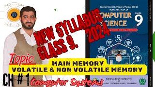 Main memory  Volatile memory  Non volatile memory  ROM  RAM  Cache  Grade 9 New Syllabus 2024 [upl. by Thom]