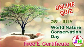 World Nature Conservation Day Quiz  Nature Day  Online Quiz Certificate [upl. by Light]