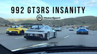 R1 Motorsport 992 GT3RS Meet amp Drive  INSANE MEET [upl. by Anisirhc337]