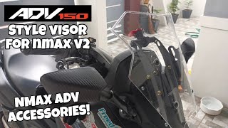 NMAX ADV STYLE VISOR  X3 BRACKET SIDE MIRROR  SEC VISOR  10TH AVENUE CALOOCAN [upl. by Anidal]