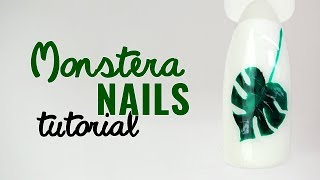 💅 NAILS TRICKS  MONSTERA NA PAZNOKCIACH  MONSTERANAILS [upl. by Ceevah]