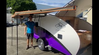 Teardrop Camper with a 180 Degree awning Darche 180 Awning Walkthrough [upl. by Irene669]