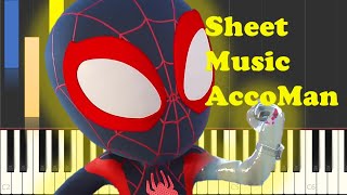 Marvels Spidey and his Amazing Friends Theme Song Piano Sheet Music [upl. by Myrtle]