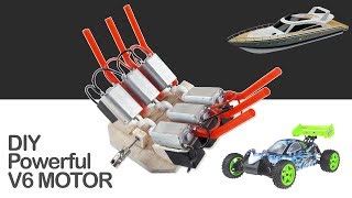 Güçlü V6 Motor Nasıl Yapılır RC Araba ve Tekneler İçin V6 Motor Yapımı Diy V6 Motor [upl. by Ahseket]