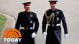 Royal Wedding Prince Harry Prince William Enter St George’s Chapel  TODAY [upl. by Cobbie434]