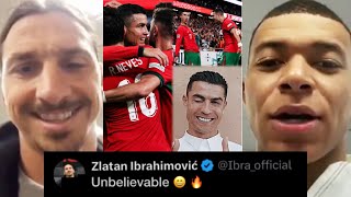 FAMOUS REACTION TO RONALDO SCORING LASTMINUTE WINNING GOAL AS PORTUGAL STUNS SCOTLAND 21 [upl. by Saffian203]