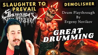 SLAUGHTER TO PREVAIL  DEMOLISHER Drum PlayThrough by Evgeny Novikov Reaction [upl. by Aivartal]