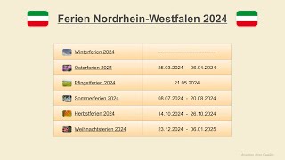 Ferien Nordrhein Westfalen 2024 [upl. by Candace]