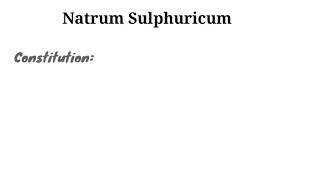 Natrum Sulphuricum [upl. by Enirehtac]