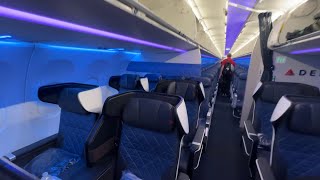 Trip Report  Delta Airlines New First Class Domestic Flight Onboard A321neo  Seattle to JFK [upl. by Egedan]