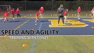 Speed and Agility Training with Cones Soccer Cone Drills [upl. by Nairrad]