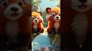 Three Beautiful Little Red Pandas Song For Kids threeredpandassongs cuteredpandassongs [upl. by Assirt]