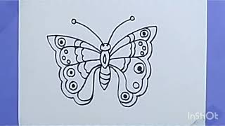 Butterfly Drawing Video Butterfly sketch [upl. by Tiebold]