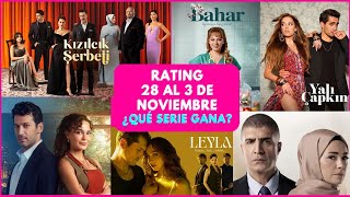 MEJOR SERIE TURCA Actual😲 Ratings Semana 28 al 3 de Noviembre ❣️ [upl. by Caresa163]