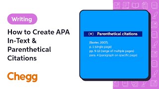 How to Create APA InText amp Parenthetical Citations  Chegg [upl. by Einial]