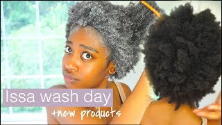 4C NATURAL HAIR WASH DAY START TO FINISH New Products [upl. by Ecinerev881]