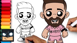 How To Draw Lionel Messi  Inter Miami CF [upl. by Adlesirk]