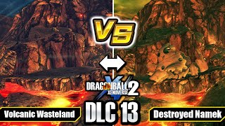 NEW DLC PACK 13 STAGE RESKIN  Dragon Ball Xenoverse 2 Volcanic Wasteland VS Destroyed Namek [upl. by Dygall666]