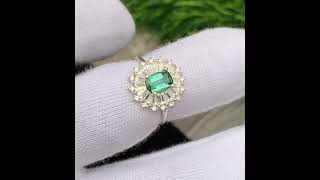 Bluish Green Tourmaline Silver Ring Tourmaline Wedding Ring [upl. by Alset]